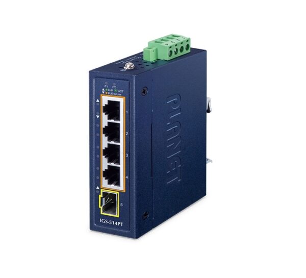 Switch PoE công nghiệp PLANET IGS-514PT (4-Port 10/100/1000T 802.3at ...